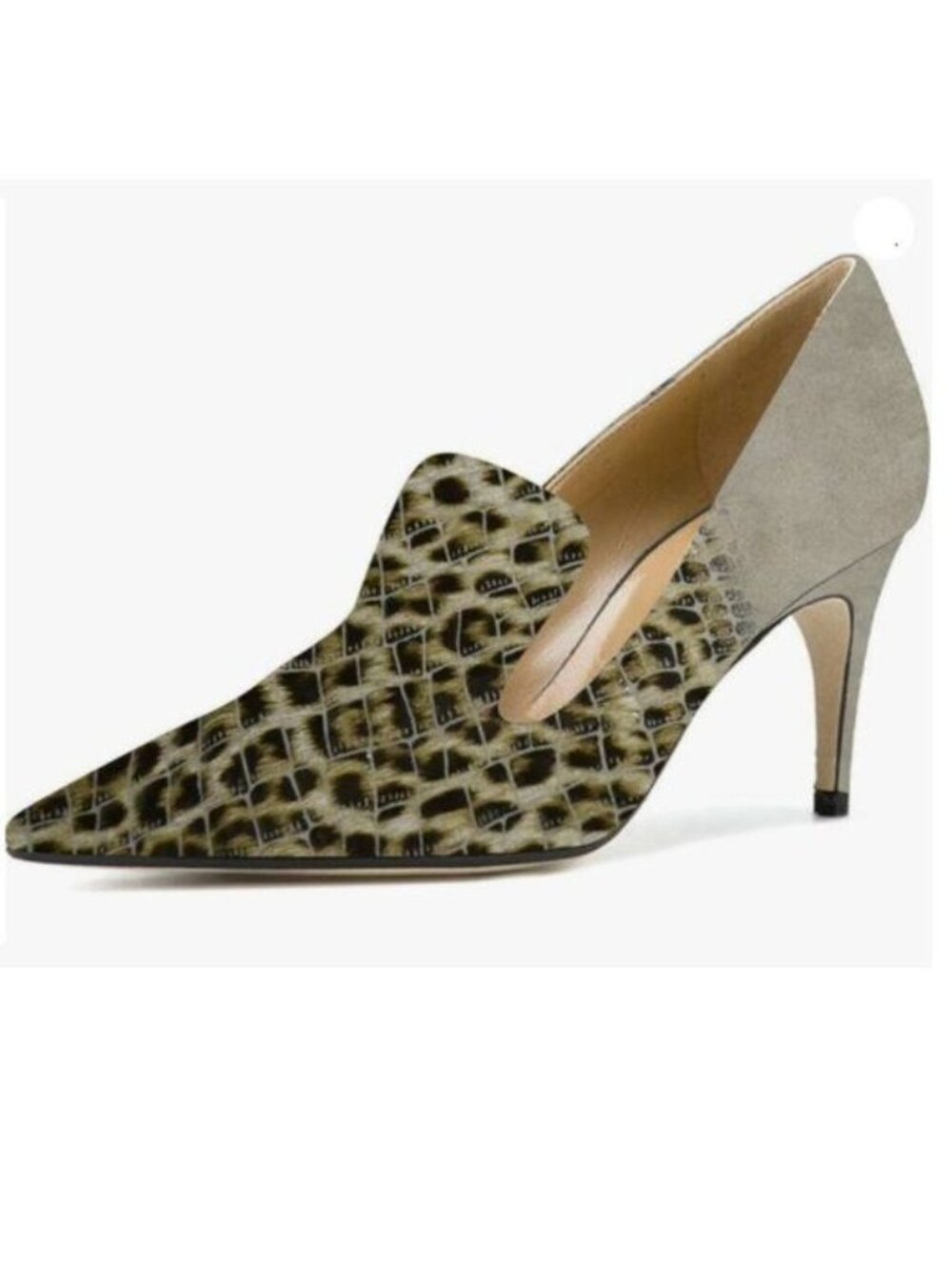 YDN Women's Mid Heels Slip on Loafer Stilettos Pumps Pointy Toe Slide Suede